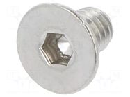 Screw; M2.5x4; 0.45; Head: countersunk; hex key; HEX 1.5mm BOSSARD
