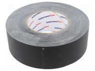 Tape: textile; W: 50mm; L: 50m; Thk: 0.31mm; black; 64N/cm; 10%; cotton HELLERMANNTYTON