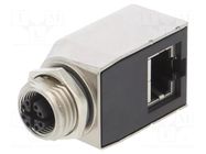 Adapter; M12 female,RJ45 socket; X code-ProfiNET; PIN: 8; Cat: 6a AMPHENOL LTW