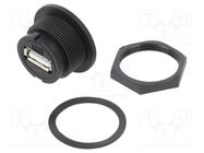 Connector: USB A; socket; for panel mounting,screw; THT; straight AMPHENOL LTW