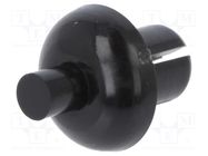 Rivet; polyamide; L.rivet: 6.1mm; Panel cutout diam: 5.1mm; black DREMEC