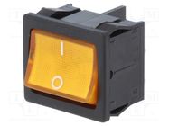 ROCKER; DPST; Pos: 2; ON-OFF; 10A/250VAC; orange; IP40; LED; 100mΩ Marquardt