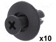 Rivet; 10pcs; Chevrolet,Chrysler,Daewoo,GM,Hyundai,Kia,Mazda ROMIX