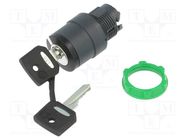 Switch: rotary with key; 22mm; Stabl.pos: 2; black; none; IP66 SCHNEIDER ELECTRIC