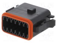 Connector: wire-wire; plug; female; AT; for cable; PIN: 12; black AMPHENOL