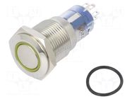 Switch: vandal resistant; DPDT; 3A/250VAC; IP67; ON-(ON); amber BULGIN