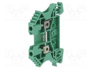 Splice terminal: rail; 2.5mm2; ways: 1; terminals: 2; green; wemid 