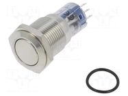 Switch: vandal resistant; DPDT; 3A/250VAC; IP67; ON-(ON); 2kV BULGIN