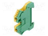 Splice terminal: rail; 10mm2; ways: 1; terminals: 2; yellow-green WEIDMÜLLER