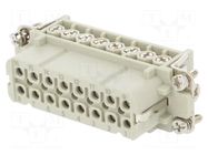 Connector: HDC; contact insert; female; HA; PIN: 16; 16A; 250V; 16+PE TE Connectivity