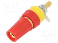 Connector: 4mm banana; socket; 15A; 250VDC; L: 42mm; red; on panel CLIFF