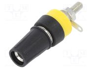 Connector: 4mm banana; socket; 15A; 250VDC; L: 42mm; black; on panel CLIFF