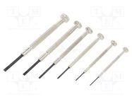 Kit: screwdrivers; precision; Phillips,slot; box; 6pcs. ENGINEER