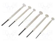 Kit: screwdrivers; precision; Phillips,slot; box; 6pcs. ENGINEER