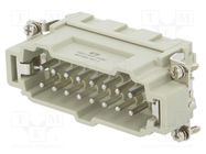 Connector: HDC; contact insert; male; HE; PIN: 16; 16+PE; size 6; 16A TE Connectivity