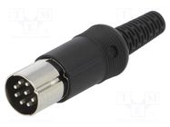 Connector: DIN; plug; male; PIN: 8; Layout: 270°; straight; for cable HIRSCHMANN