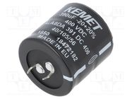 Capacitor: electrolytic; SNAP-IN; 390uF; 400VDC; Ø35x35mm; ±20% KEMET