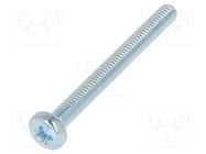 Screw; M2.5x25; 0.45; Head: cheese head; Phillips; PH1; steel; zinc BOSSARD