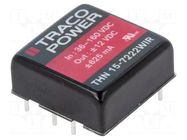 Converter: DC/DC; 15W; Uin: 36÷160VDC; Uout: 12VDC; Uout2: -12VDC TRACO POWER