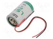 Battery: lithium; D; 3.6V; 13000mAh; Ø33.5x61.5mm; cables SAFT