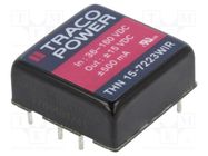 Converter: DC/DC; 15W; Uin: 36÷160V; Uout: 15VDC; Uout2: -15VDC TRACO POWER