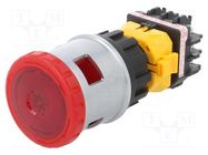 Switch: emergency stop; 30mm; Stabl.pos: 2; NC x2; red; LED; 24V IDEC