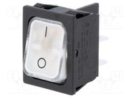 ROCKER; DPST; Pos: 2; ON-OFF; 10A/250VAC; white; IP40; LED; 100mΩ Marquardt