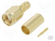 Connector: SMA; plug; male; straight; 50Ω; soldering,crimped; PTFE 