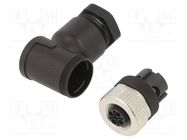 Connector: M12; plug; 814; female; PIN: 4; gold-plated; 12A; IP67 BINDER