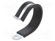 Fixing clamp; ØBundle : 40mm; W: 15mm; steel; Cover material: EPDM 