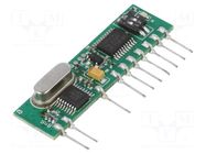 Module: RF; AM receiver; ASK,OOK; 433.92MHz; -108dBm; 4.5÷5.5VDC RADIOCONTROLLI