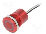 Switch: capacitive; Pos: 2; SPST-NO; 0.01A/12VDC; IP68; OFF-ON; red BULGIN