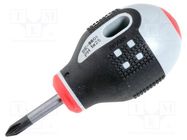 Screwdriver; Phillips; PH1; Blade length: 25mm; Overall len: 83mm BAHCO