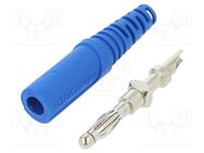 Connector: 4mm banana; plug; 32A; 33VAC; 70VDC; blue; non-insulated SCHÜTZINGER