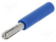 Connector: 4mm banana; adapter; 32A; 1kV; 70VDC; blue; 40mm SCHÜTZINGER