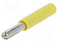 Connector: 4mm banana; adapter; 32A; 1kV; 70VDC; yellow; 40mm SCHÜTZINGER