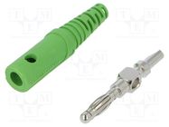 Connector: 4mm banana; plug; 32A; 33VAC; 70VDC; green; 2.5mm2 SCHÜTZINGER