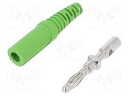 Connector: 4mm banana; plug; 32A; 33VAC; 70VDC; green; 2.5mm2 SCHÜTZINGER