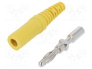 Connector: 4mm banana; plug; 32A; 33VAC; 70VDC; yellow; 2.5mm2 SCHÜTZINGER