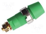 Connector: 4mm banana; socket; 32A; 1kV; green; gold-plated; screw SCHÜTZINGER