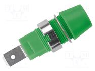 Connector: 4mm banana; socket; 32A; 1kV; green; nickel plated; 41mm SCHÜTZINGER