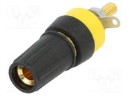 Connector: 4mm banana; socket; 15A; 250VDC; L: 42mm; black; on panel CLIFF