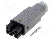 Connector: rectangular; ST; plug; female; PIN: 5; silver plated HIRSCHMANN