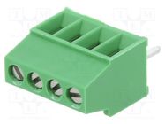 PCB terminal block; angled 90°; 2.54mm; ways: 4; on PCBs; terminal 