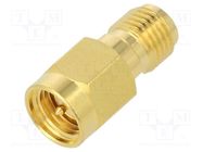 Coupler; SMA male,SMA female; straight; 50Ω; PTFE; gold-plated 