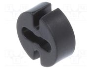 Spacer sleeve; LED; Øout: 4.8mm; ØLED: 3mm; L: 2mm; black; UL94V-0 DREMEC