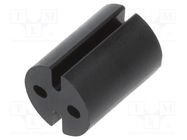 Spacer sleeve; LED; Øout: 4.8mm; ØLED: 3mm; L: 6.4mm; black; UL94HB DREMEC