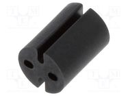 Spacer sleeve; LED; Øout: 4.8mm; ØLED: 3mm; L: 6.4mm; black; UL94V-0 DREMEC