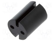 Spacer sleeve; LED; Øout: 4.8mm; ØLED: 3mm; L: 6.4mm; black; UL94V-0 DREMEC