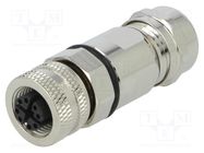 Connector: M12; plug; PIN: 8; female; X code-ProfiNET; for cable BULGIN